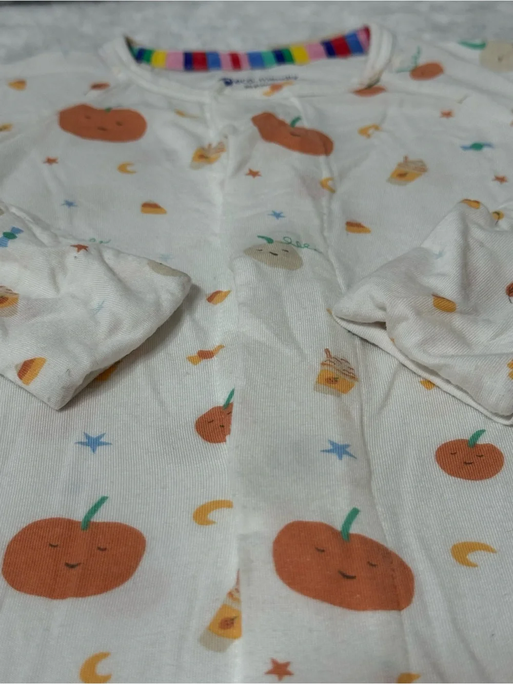 Magnetic Me Pumpkin Fall Footless Sleeper 3-6M Baby Modal Cream Pumpkin Spice